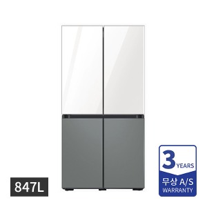 삼성 비스포크 냉장고렌탈 4도어 프리스탠딩 874L 글램화이트/새틴그레이 RF85A9121APWG